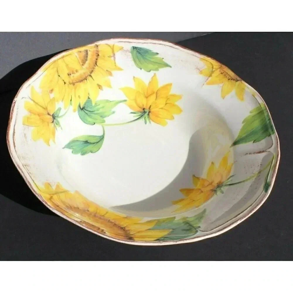 New SUR LA TABLE Large SUNFLOWER Fruit Salad Summer Serving Bowl - NOS